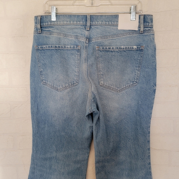 Express 70s Flare Mid Rise Stretch Light Wash Jeans - Picture 8 of 10